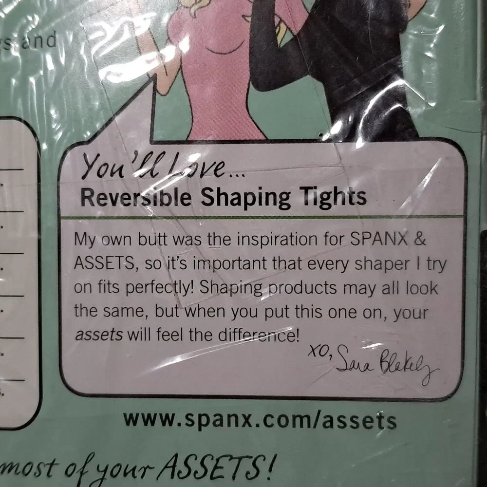 Assets by SPANX Size 2 Black Tights Flipside Diamond Reversible Shaping NEW